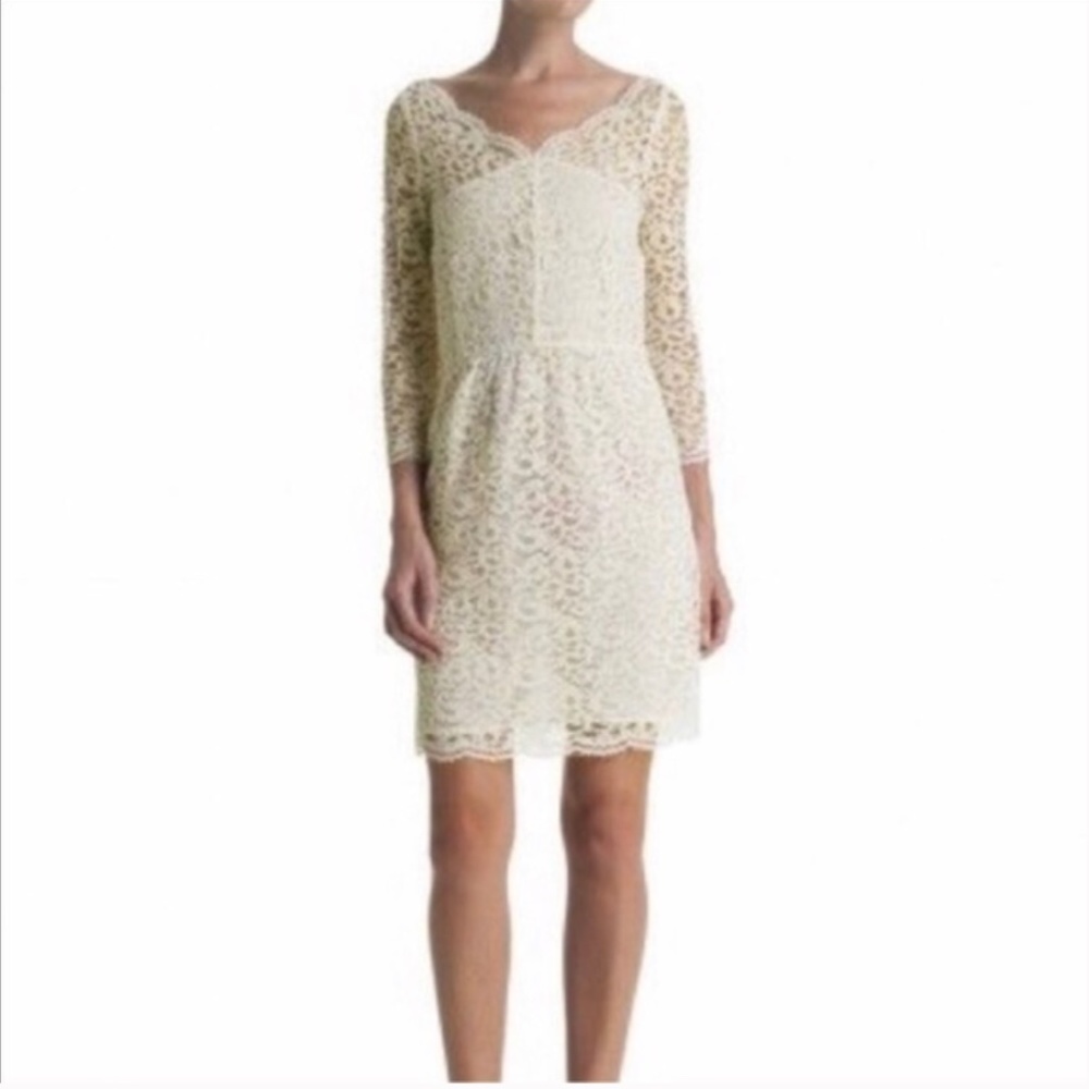 THE KOOPLES | The Flower Lace Dress | Cream